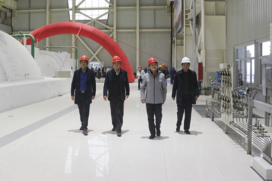 万搏（中国）副总经理吴新宇、翟武汉及项目部领导在汽机运转平台参观